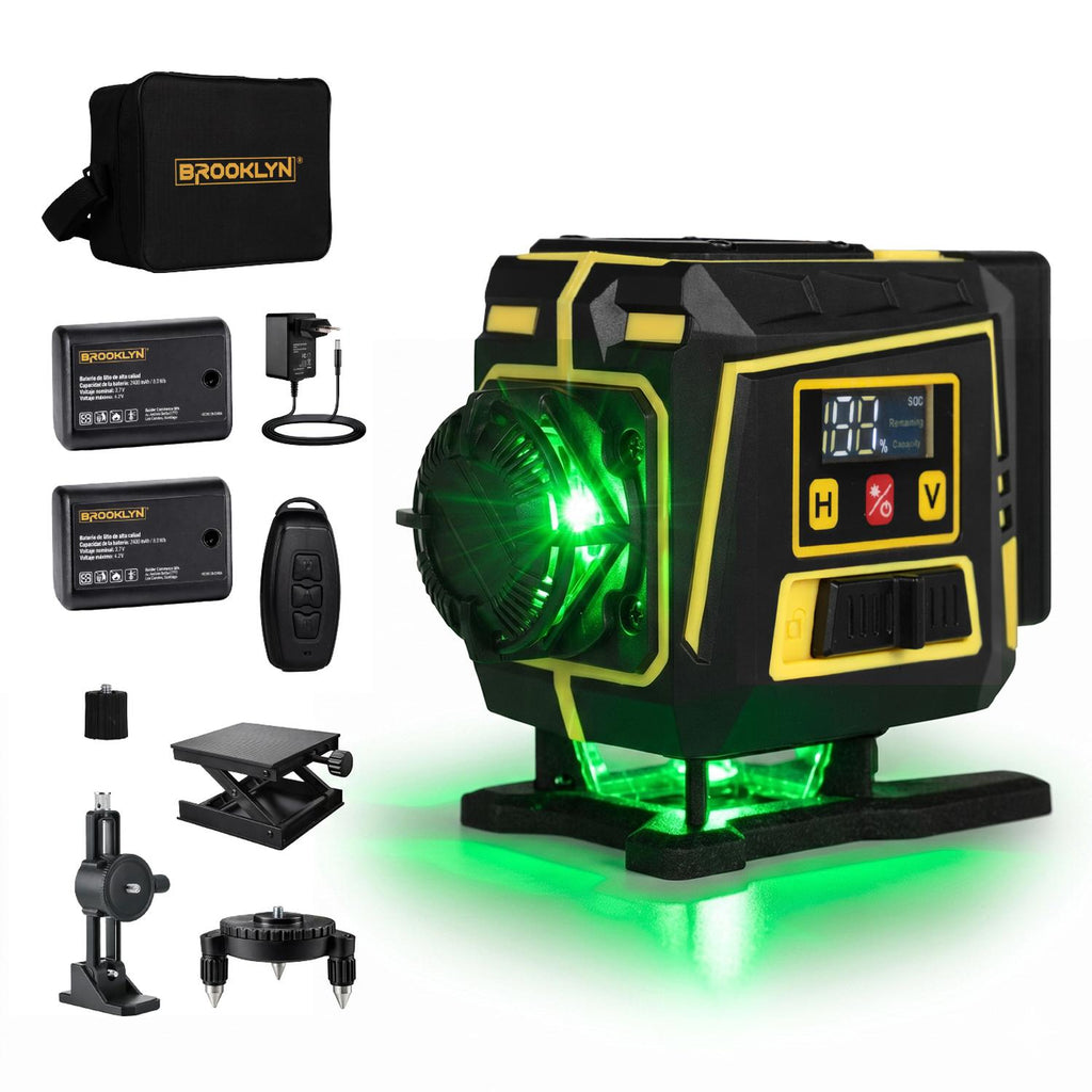 Nivel Laser Verde Brooklyn 12 Líneas 3D Autonivelante IP54
