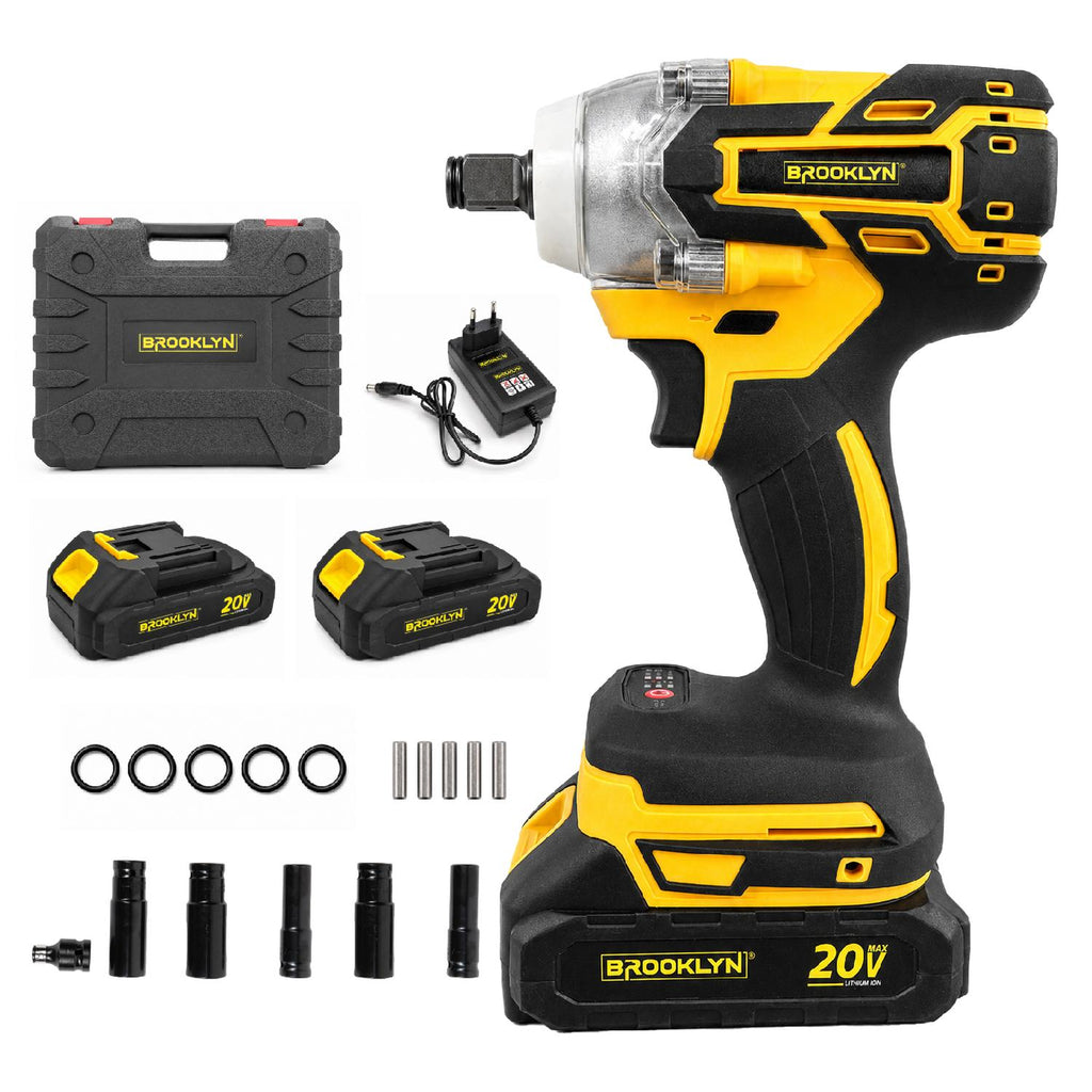 Llave de Impacto Inalambrica Brooklyn 320nm 20V + 2 Baterías
